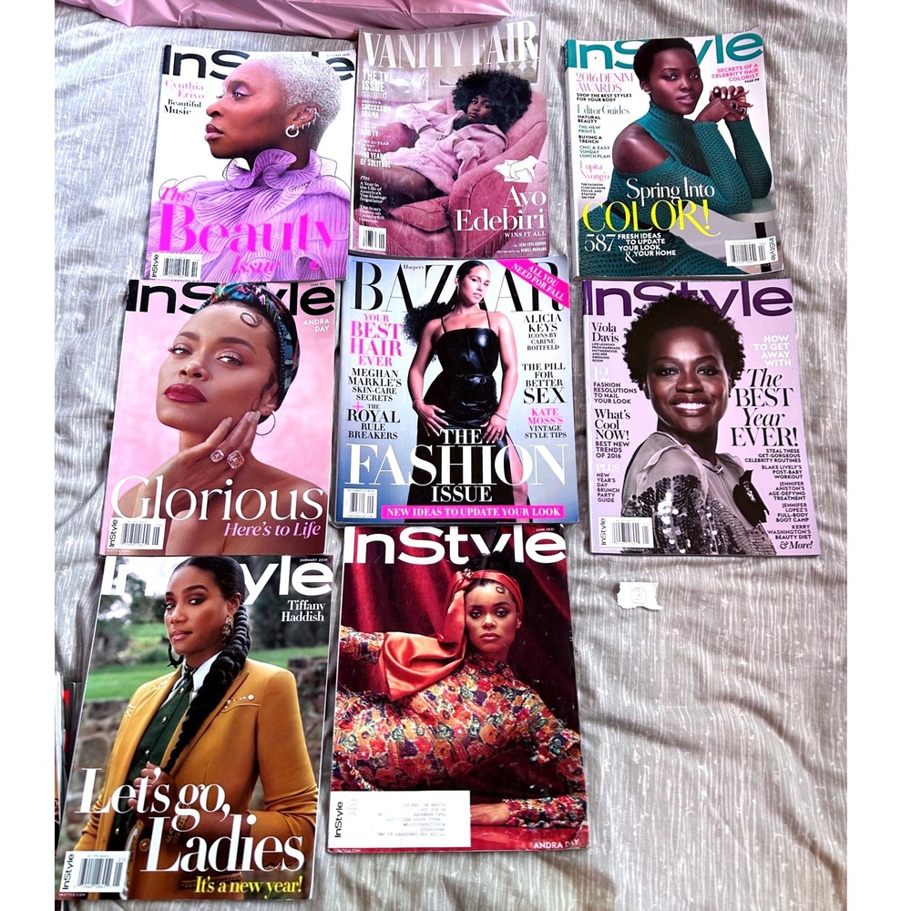 8 Lot Fashion Magazine InStyle Vanity Fair Harper Bazaar Ayo Edebiri Alicia Keys